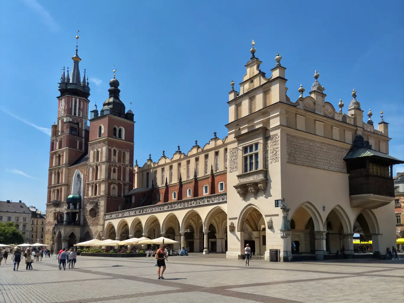 A photo of the Old Town Market Square in Warsaw, a charming square with colorful buildings.